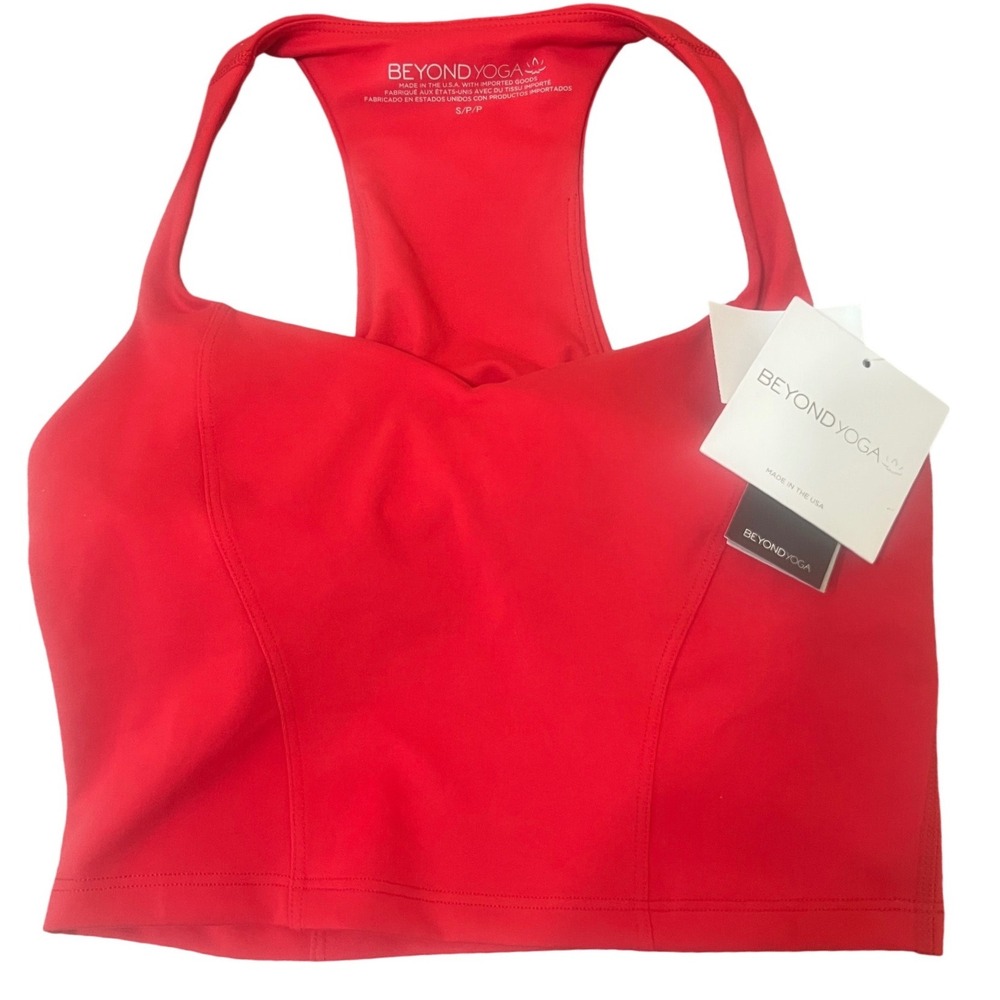 Beyond Yoga Tank Top Women Small Red NEW Racerback Cropped